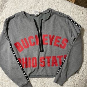 VS Pink Ohio state Buckeyes cropped sweatshirt
